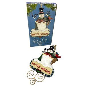 Giftco Polyresin Ornament Snowman Christmas Tree Winter Welcome In Original Box